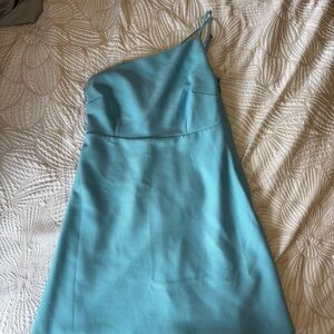 Abercrombie & Fitch Blue One-Shoulder A-Line Dress